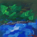 Landscape acrylic painting titled 'Untitled 13', 12x12 inches, by artist Solomon Rajendiran on Canvas