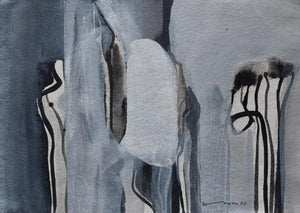 Abstract acrylic painting titled 'Untitled 13', 10x14 inches, by artist Satendra Mhatre on Paper