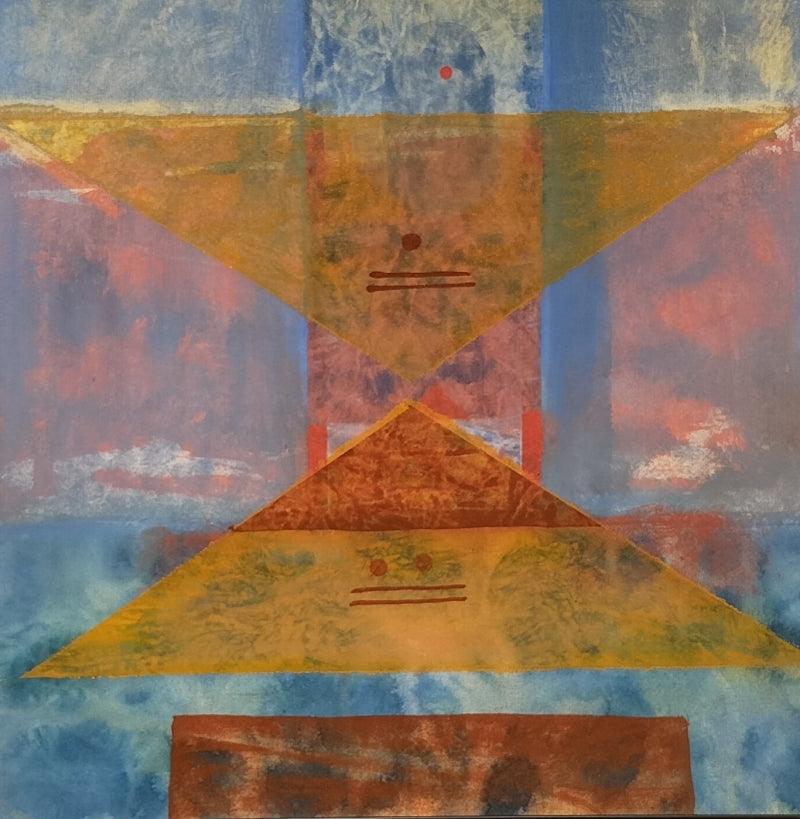 meditation acrylic painting titled 'Untitled 13', 33x33 inches, by artist Biplab Bijoy Dutta on Canvas