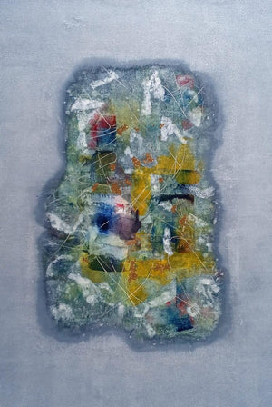 Abstract acrylic painting titled 'Untitled 13', 24x18 inches, by artist Jai Chouhan on Canvas