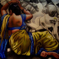 Figurative acrylic oil painting titled 'Untitled 13', 48x60 inches, by artist Arya Chowdhury on Canvas