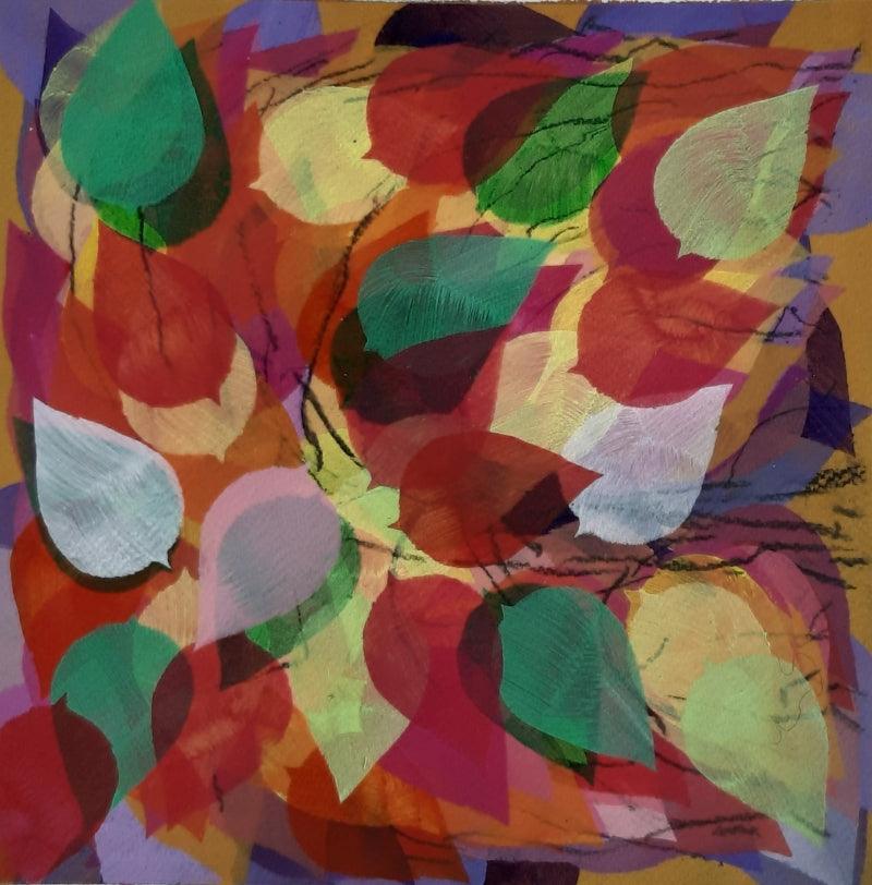 Nature acrylic painting titled 'Untitled 13', 12x12 inches, by artist Rahim Mirza on Paper