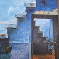 Landscape acrylic painting titled 'Untitled 13', 36x24 inches, by artist Rajashree Sutar on Canvas