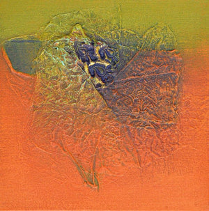 Untitled 13 (Hidden Symbol) by Sanju Jain, Original Mixed Media Abstract Painting on Canvas, Small Square Wall Art