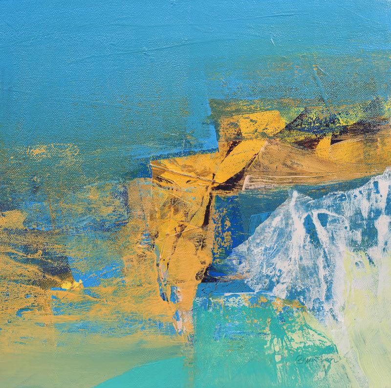 Abstract acrylic painting titled 'Untitled 138', 12x12 inches, by artist Siddhesh Rane on Canvas