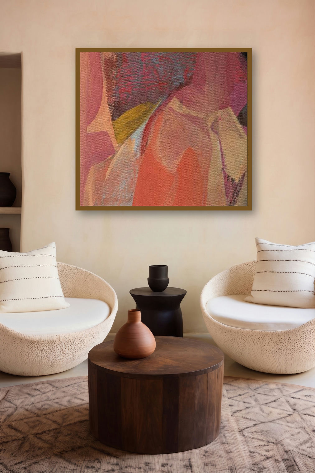 Untitled 139 (Red Violet) by artist Siddhesh Rane displayed in a Modern gallery