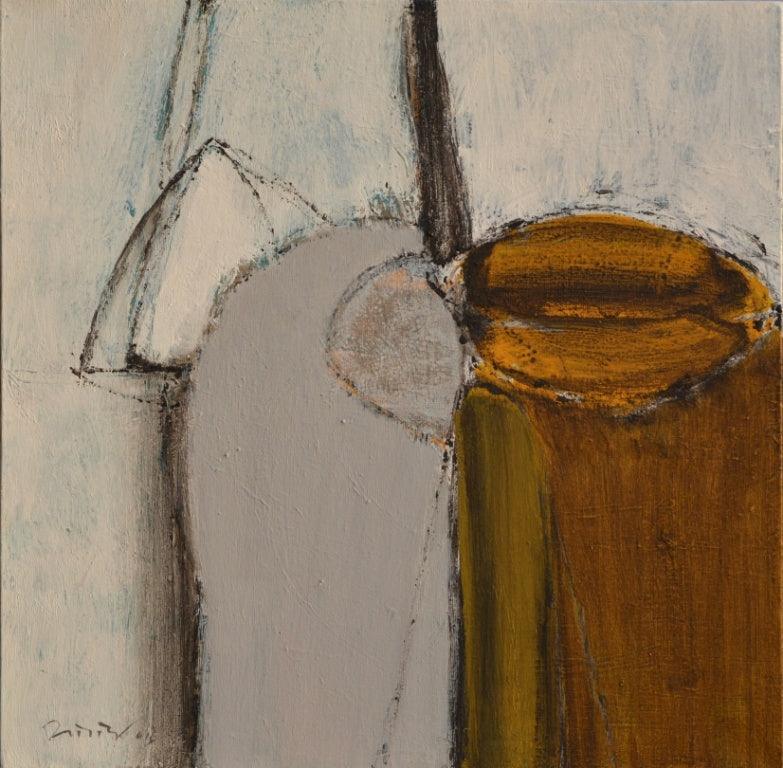 Abstract acrylic painting titled 'Untitled 14', 18x18 inches, by artist Yogesh Patil on Canvas