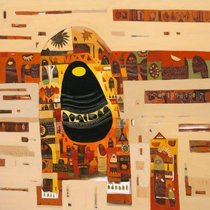 Abstract acrylic painting titled 'Untitled 14', 48x48 inches, by artist Vaishali Patil on Canvas