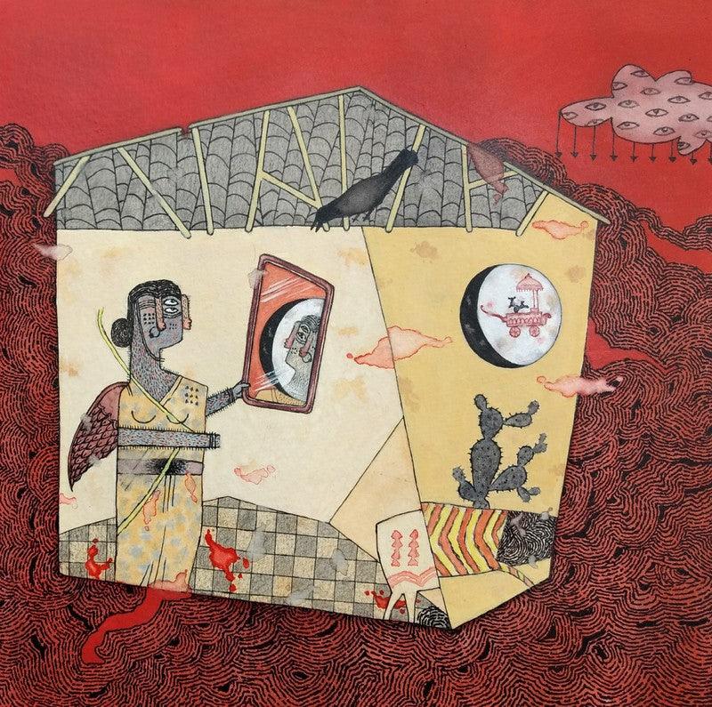 contemporary watercolor painting titled 'Untitled 14', 12x12 inches, by artist Sagar Kamble on Paper