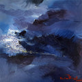 Landscape acrylic painting titled 'Untitled 14', 12x12 inches, by artist Solomon Rajendiran on Canvas