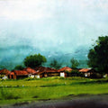 Landscape gouache painting titled 'Untitled 14', 9x12 inches, by artist Azharuuddin Inamdar on Paper