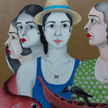 Figurative mixed media painting titled 'Untitled 14', 30x22 inches, by artist Rajesh Salagaonkar on Paper