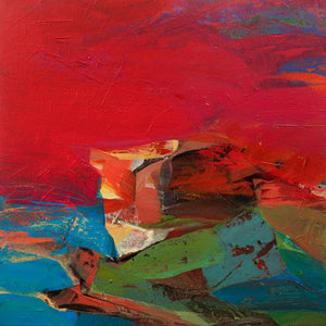Abstract acrylic painting titled 'Untitled 148', 20x20 inches, by artist Siddhesh Rane on Canvas