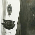Abstract charcoal drawing titled 'Untitled 15', 14x22 inches, by artist Narendra Jatav on Paper