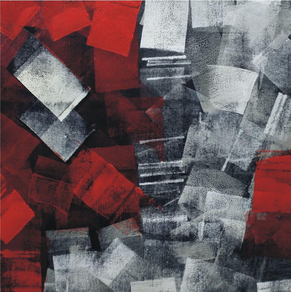 Abstract oil painting titled 'Untitled 15', 22x22 inches, by artist Sudhir Talmale on Canvas