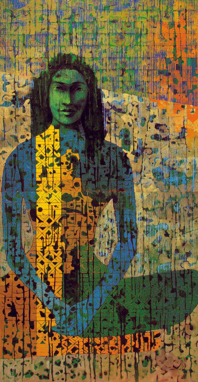 Figurative acrylic painting titled 'Untitled 15', 60x30 inches, by artist Swati Sable on Canvas