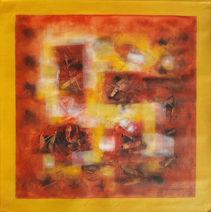 Abstract acrylic painting titled 'Untitled 15', 24x24 inches, by artist Jai Chouhan on Canvas