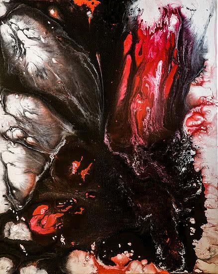 Abstract acrylic painting titled 'Untitled 15', 30x24 inches, by artist Kartikey Sharma on Canvas