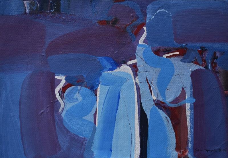 Abstract acrylic painting titled 'Untitled 15', 10x14 inches, by artist Satendra Mhatre on Paper
