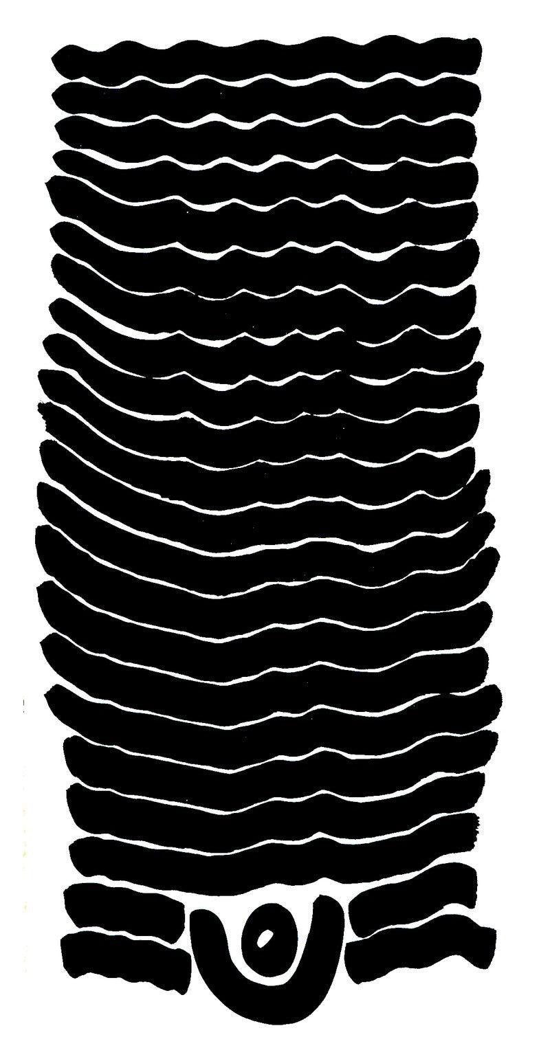 Abstract ink drawing titled 'Untitled 15', 36x22 inches, by artist Yashvant Singh on Paper