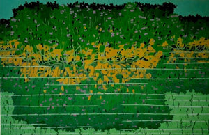 Nature tempera painting titled 'Untitled 16', 20x30 inches, by artist Sujit Das on Cloth