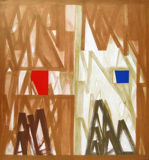 Abstract acrylic painting titled 'Untitled 16', 48x48 inches, by artist Ramesh Anand on Canvas