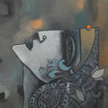 Figurative mixed media titled 'Untitled 16', 20x20 inches, by artist Krishna Ashok on Canvas