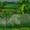 Nature tempera painting titled 'Untitled 17', 20x30 inches, by artist Sujit Das on Cloth