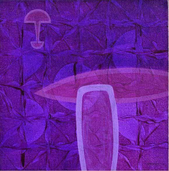 Abstract acrylic painting titled 'Untitled 17', 12x12 inches, by artist Bhushan Vaidhya on Canvas