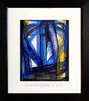 Untitled 17 (Woven Hues) by Anand Bedrala, Original Acrylic Abstract Painting on Acid Free Paper, X-Small Vertical Wall Art