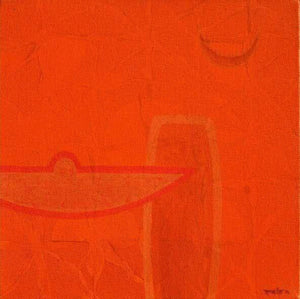 Abstract acrylic painting titled 'Untitled 18', 12x12 inches, by artist Bhushan Vaidhya on Canvas