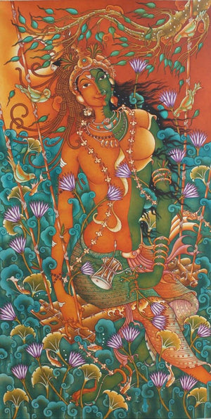 Religious acrylic painting titled 'Untitled 18', 78x40 inches, by artist Manikandan Punnakkal on Canvas