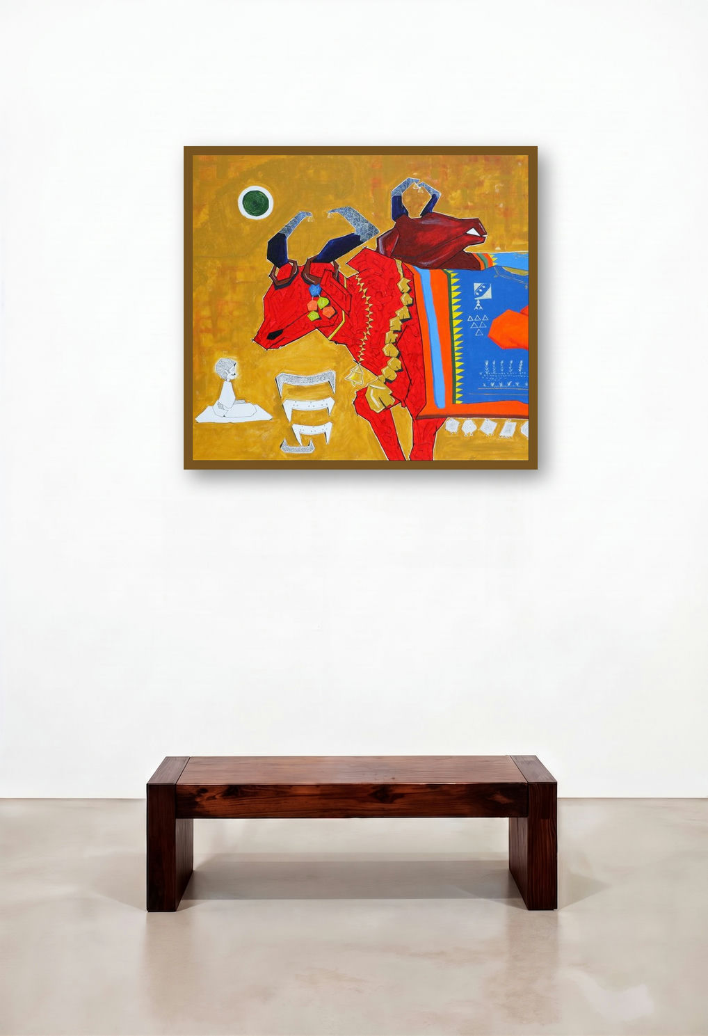 Untitled 18 (Sacred Symbol) by artist Pratap Kore displayed in a Art Deco Penthouse