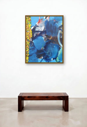 Untitled 19 (Blue Abyss) by artist Vidya Sagar Singh displayed in a Coastal Family Room
