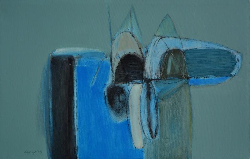 Abstract acrylic painting titled 'Untitled 2', 30x48 inches, by artist Yogesh Patil on Canvas