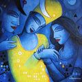 Figurative acrylic painting titled 'Untitled 2', 20x19 inches, by artist Samir Sarkar on Canvas