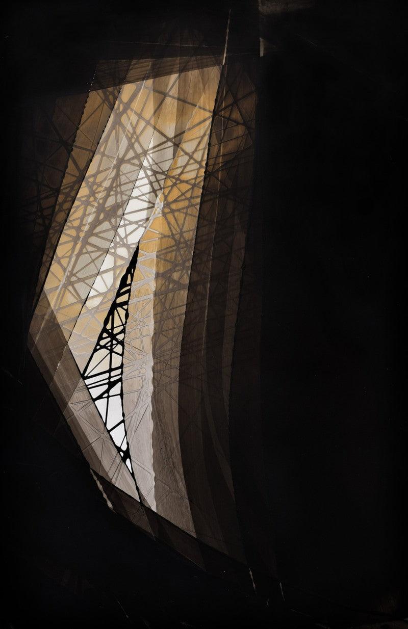 Abstract ink drawing titled 'Untitled 2', 34x23 inches, by artist Amit Thorat on Paper