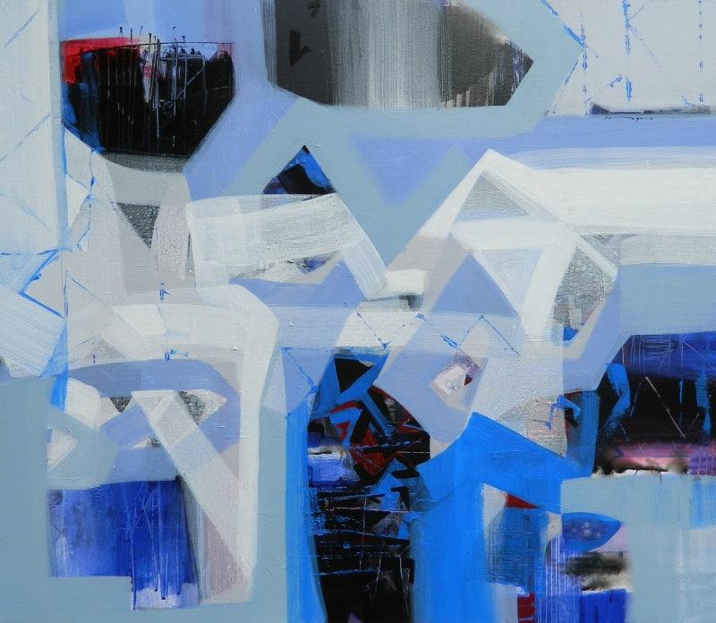 Abstract acrylic painting titled 'Untitled 2', 36x42 inches, by artist Satendra Mhatre on Canvas