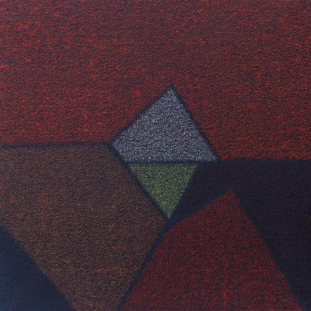 Abstract oil painting titled 'Untitled 2', 12x12 inches, by artist Ganesh Chavan on Canvas