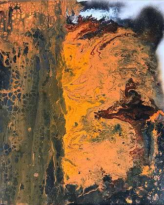 Abstract acrylic painting titled 'Untitled 2', 30x24 inches, by artist Kartikey Sharma on Canvas