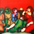 Figurative oil painting titled 'Untitled 2', 40x40 inches, by artist Jayita Borthakur on Canvas