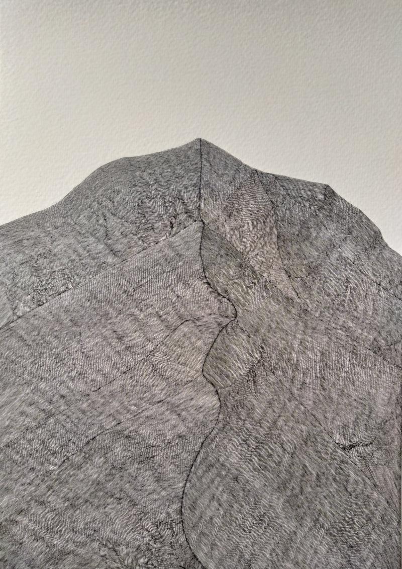 Abstract pen ink drawing titled 'Untitled 2', 12x8 inches, by artist Priya Dhoot on Paper