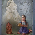 Religious oil painting titled 'Untitled 2', 36x30 inches, by artist Gopal Sharma on Canvas