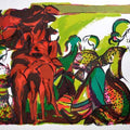 Figurative serigraphs painting titled 'Untitled 2', 52x96 inches, by artist Vrindavan Solanki on Paper