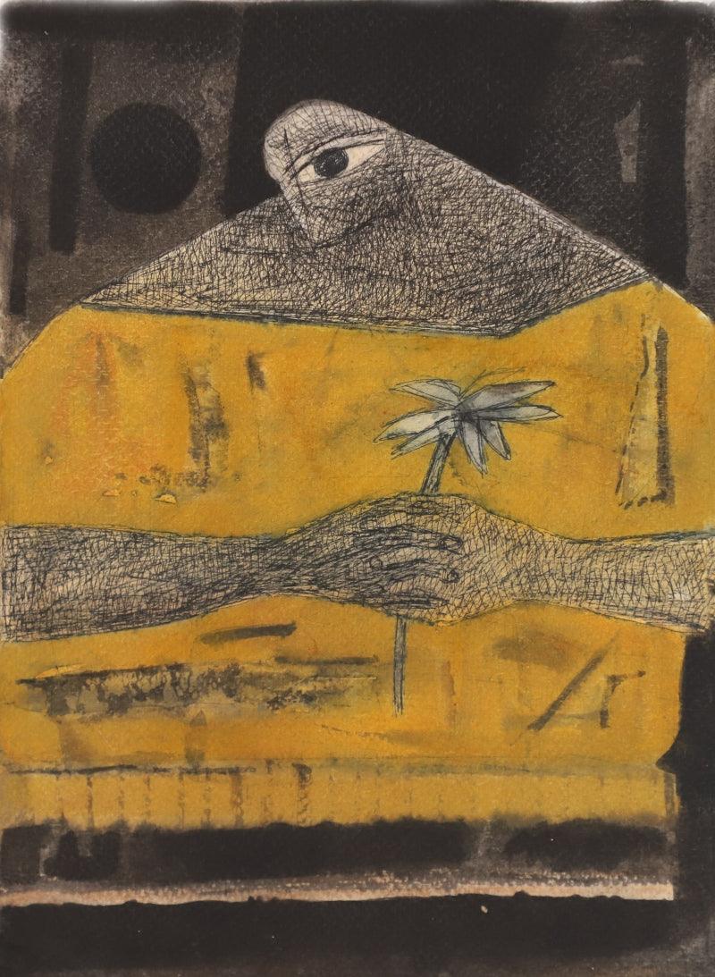 contemporary watercolor painting titled 'Untitled 2', 14x8 inches, by artist Umesh Bhoi on Paper