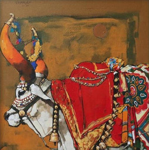 Religious acrylic painting titled 'Untitled 2', 21x21 inches, by artist Satyajeet Varekar on Canvas