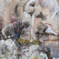 contemporary mixed media painting titled 'Untitled 2', 40x28 inches, by artist Susmita Chowdhury on Treated Paper