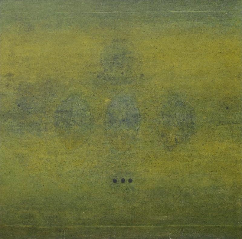 Abstract oil painting titled 'Untitled 2', 42x43 inches, by artist Ramesh Thorat on Canvas