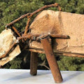 Animals sculpture titled 'Untitled 2', 12x6x4 inches, by artist Yogender Kumar on Stone, Iron Rods