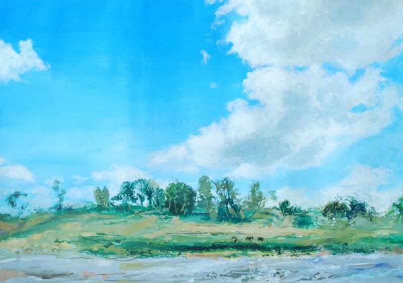 Nature acrylic painting titled 'Untitled 2', 18x25 inches, by artist Rahul Shedbale on Paper